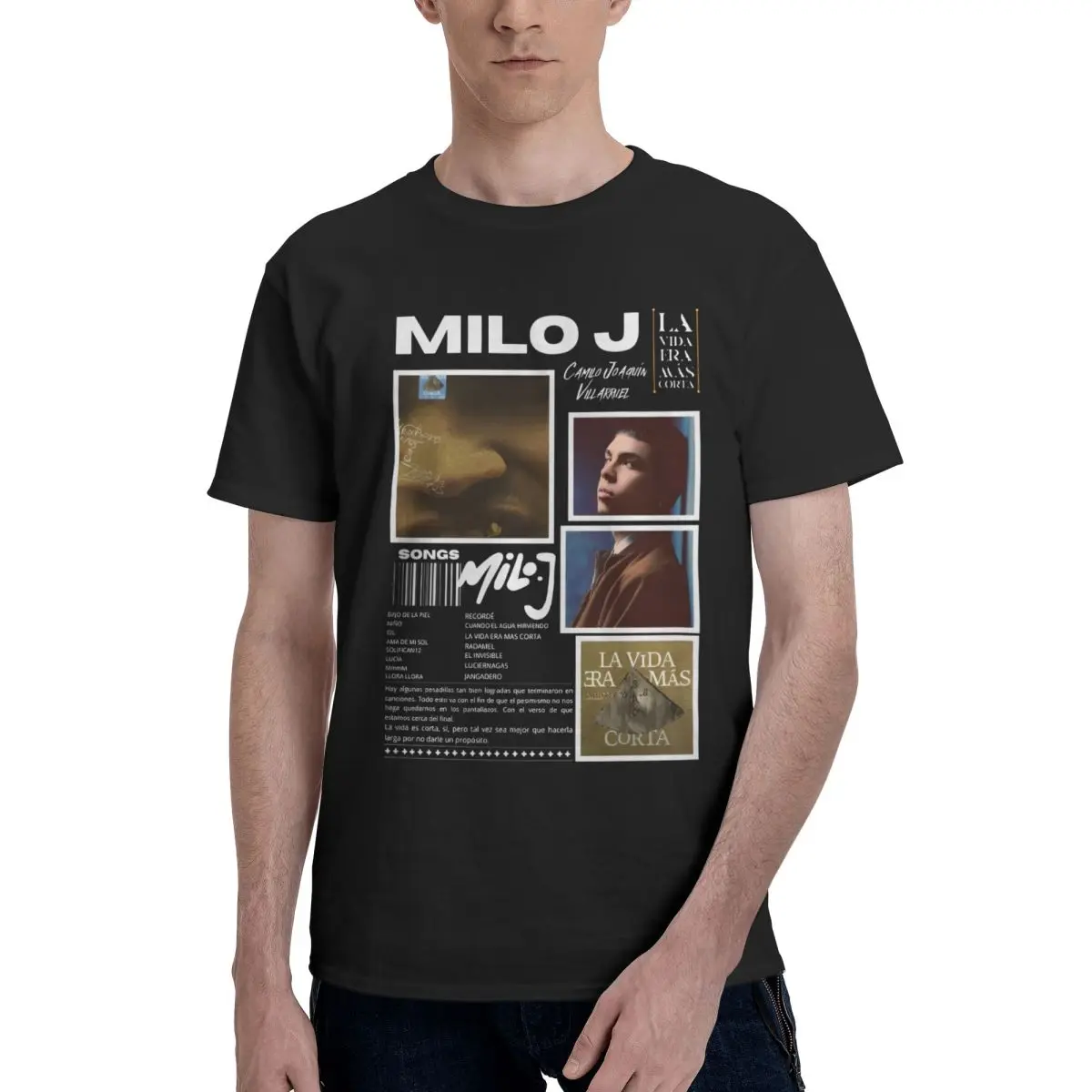 Rapper Milo J La Vida Era Mas Corta Trending T Shirts Graphic Y2K Gifts Cotton Men Women T-Shirt Clothes