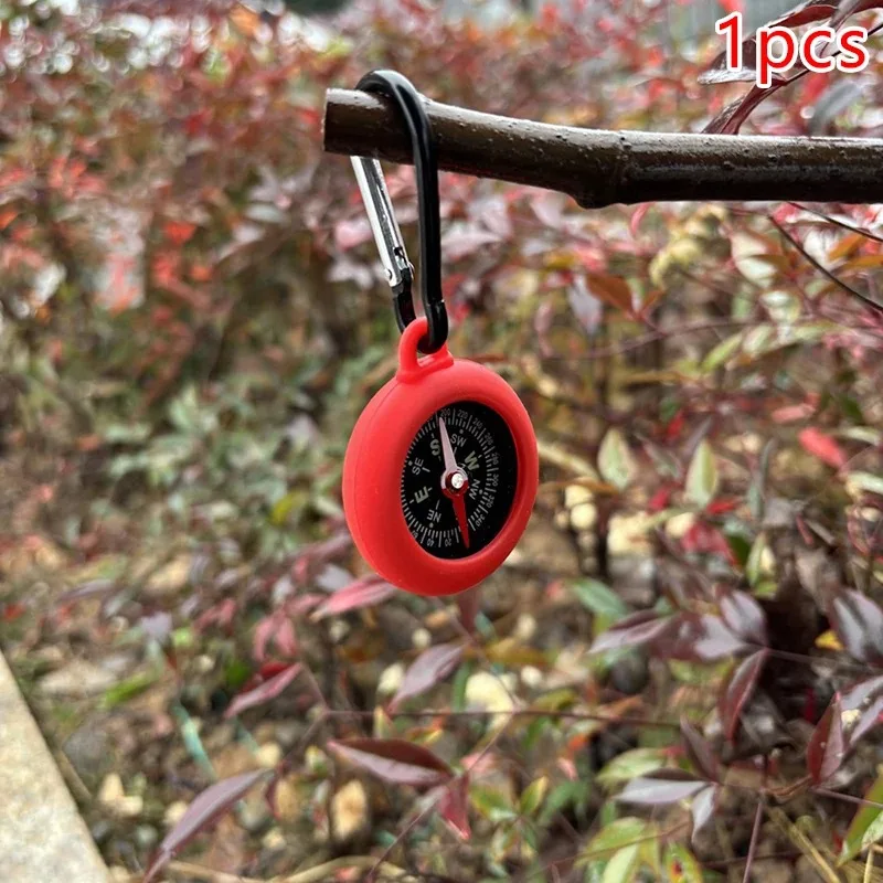 Portable Compass with Carabiner Mini Pocket Compass for Outdoor Hiking Camping Survival Navigation Tool