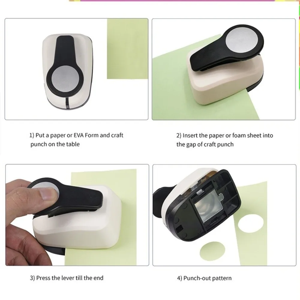 9/16/25 Mm Shape Hole Punch Press-Type Labor-saving Round Paper Punch Multi-Pattern Comfortable Grip Embossing Machine