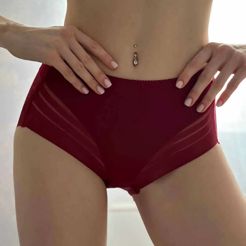 Women Hight Waist Panties Sexy Transparent Underwear Ladies Briefs Women Breathable Mesh Lingerie Briefs Soild 8 Color