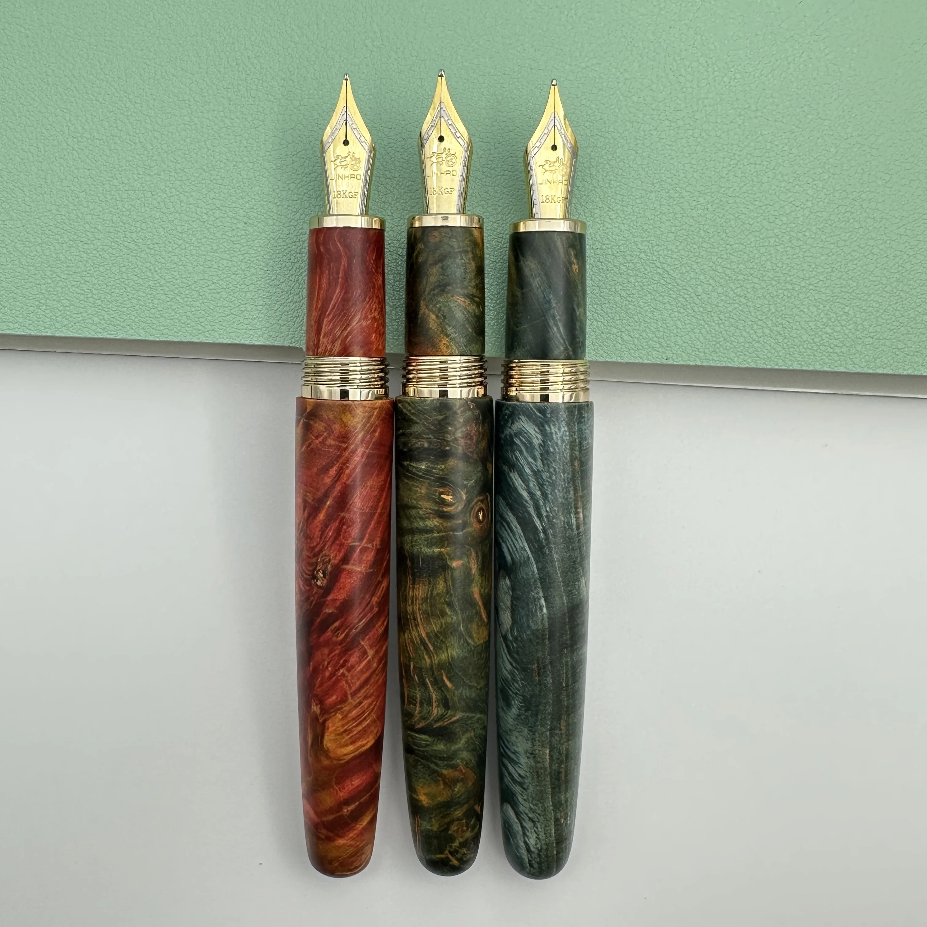 Jinhao 9056 Pattern Stabilized Wood Fountain Pen Long Knife Nib