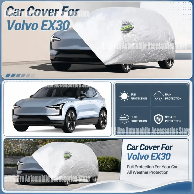 For Volvo EX30 2022-2025 Full Car Cover Outdoor Waterproof UV Protection Dustproof Windproof Snow Resistant SUV Body Shield