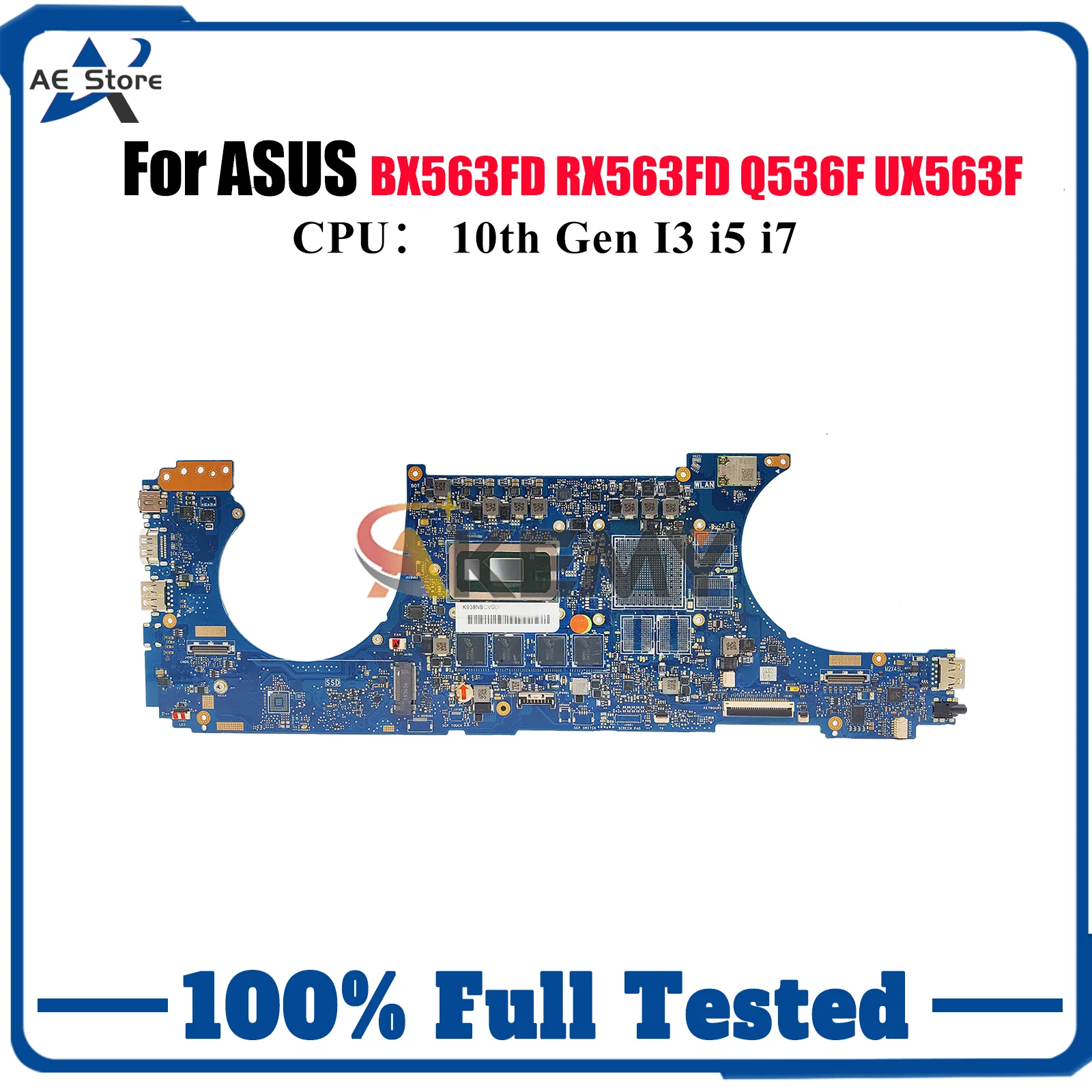 

UX563FA Материнская плата для ноутбука ASUS ZenBook UX563 UX56FA Q536FD BX563FD RX563FD UX56FD Материнская плата для ноутбука 10-го поколения I3 i5 i7