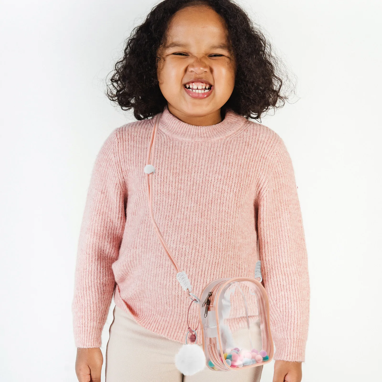 

Single Clear Figure Display Storage Bag Portable Dustproof Waterproof Small Organizer Shoulder Strap Pom Poms Outdoor Bag