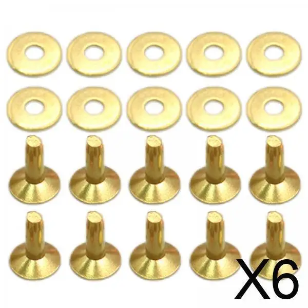 

Brass Copper Rivets and Burrs Washers Heavy Duty Fastener Set Leather DIY Craft Supplies for Belts Wallets Collars
