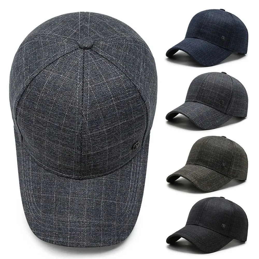 

Plaid Print Baseball Cap Soft Adjustable Dad Hat Outdoor Sport Hat Cap for Men Women Vintage Sun Cap