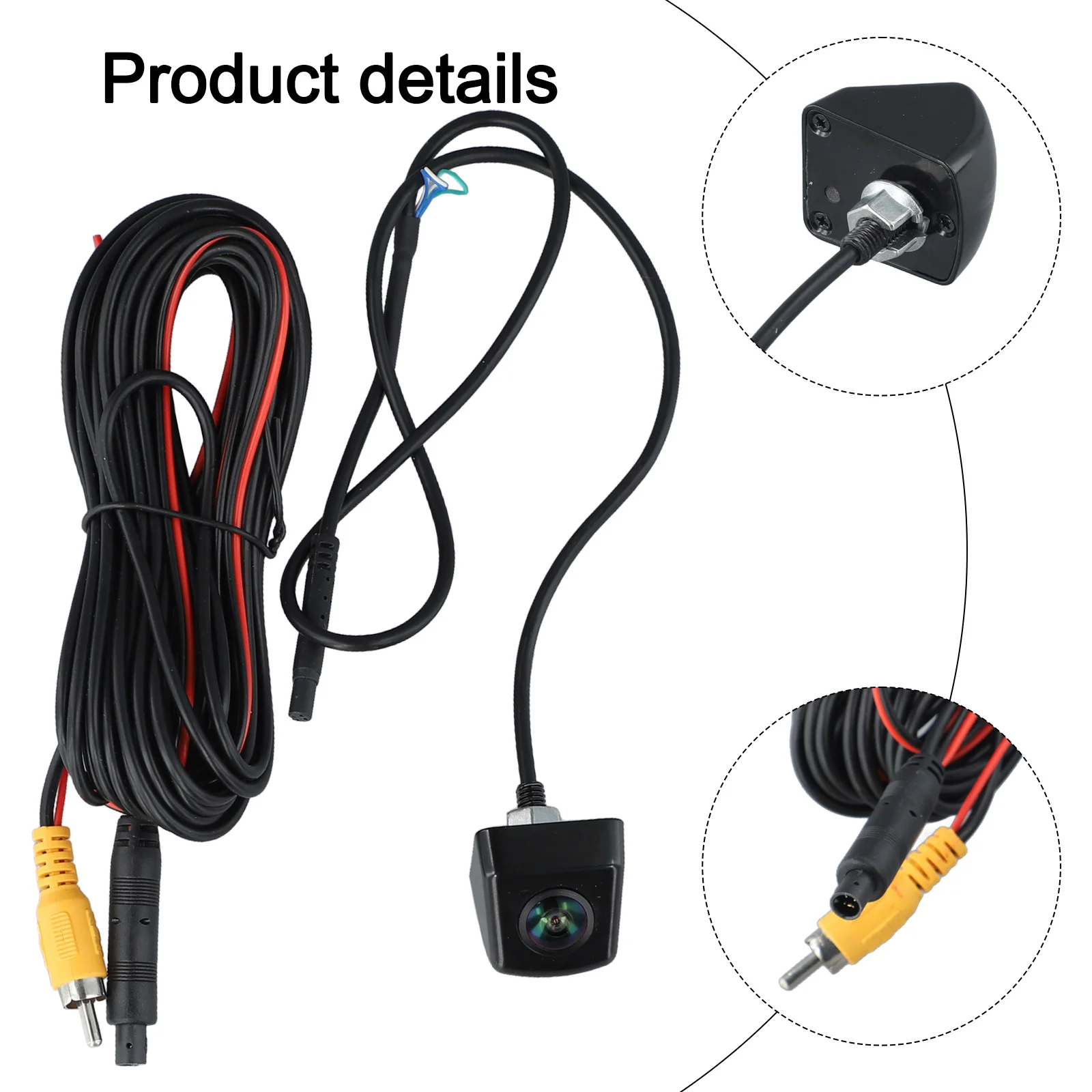 

Как показано на картинке Автомобильная камера заднего вида Широкое поле зрения Устойчивый к истиранию материал Автоматический баланс белого цвета