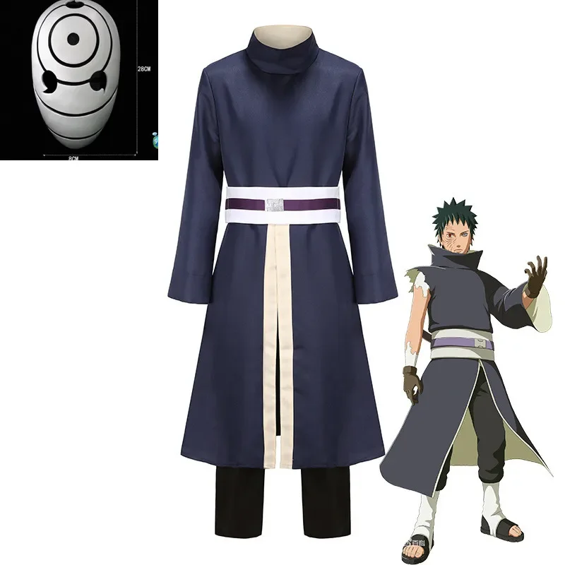 Akatsuki Uchiha Obito Cosplay Costumes Set, Japon Anime migrant i Uniforme Accessoires Adulte Et Enfant Ensemble Complet Homme