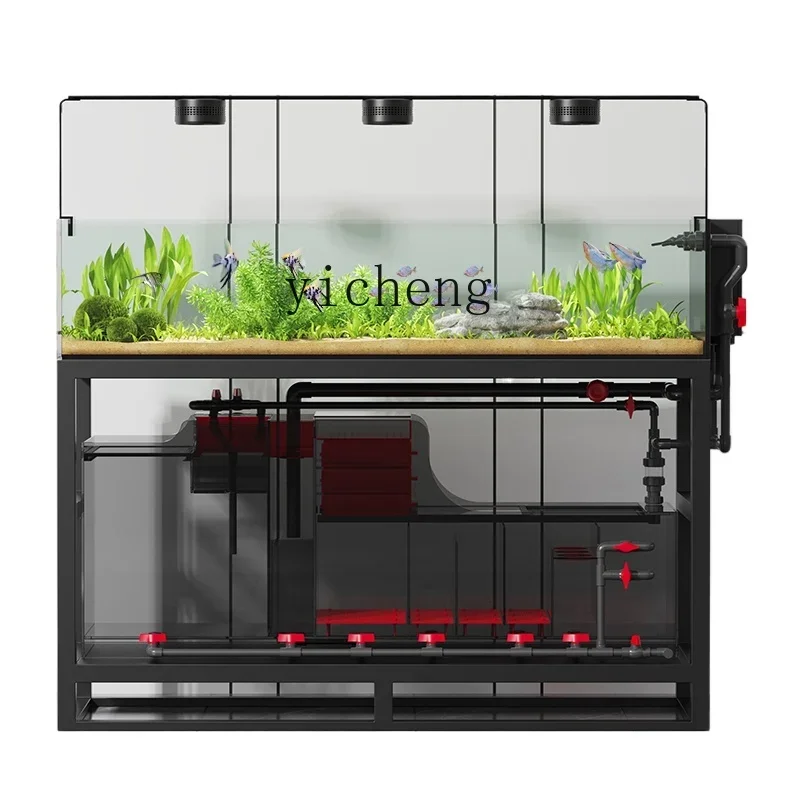 ZF industrial wind native stream tank bottom filter fish tank full set landscaping aquarium