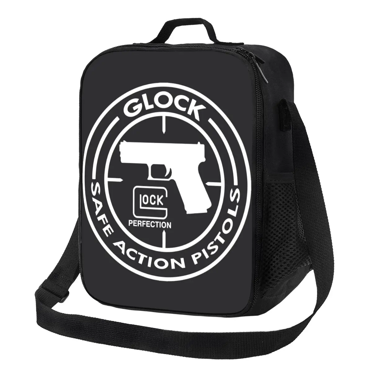 Custom Glocks Insulated Lunch Bags for USA Handgun Pistol Logo Resuable Thermal Cooler Food Lunch Box Outdoor Camping Travel