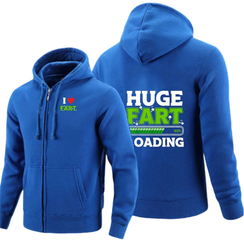2026 Huge Fart Loading Printing Spring And Autumn Men's New Solid Color Zipper Pullover Warm Long-sleeved Comfortable Caot