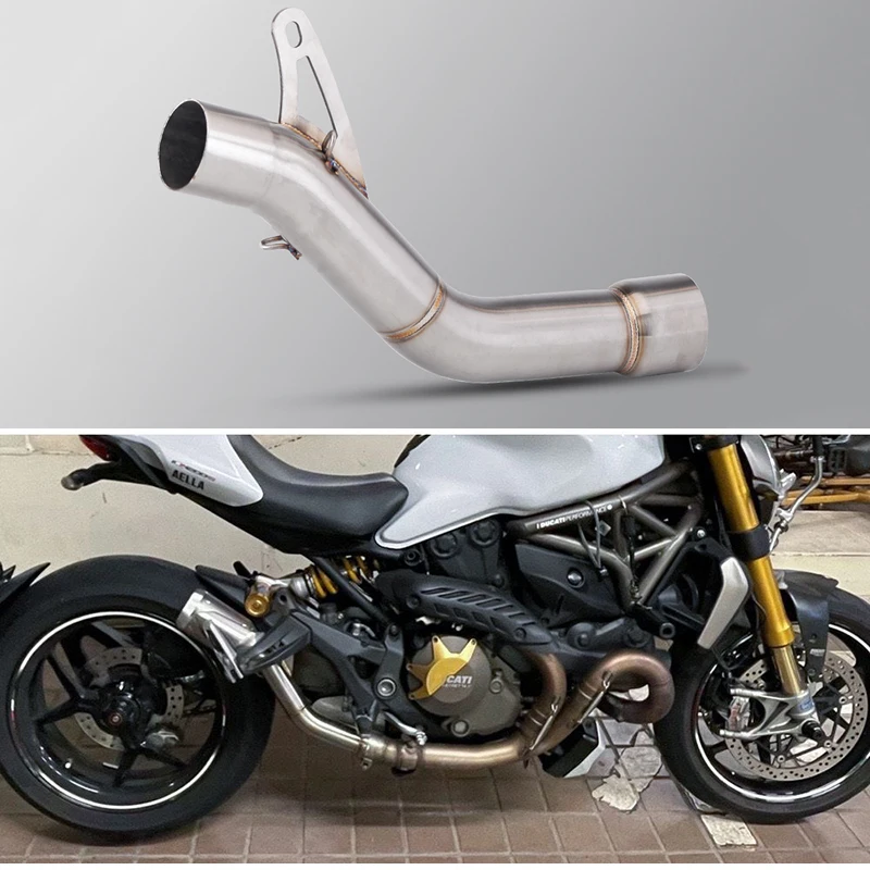 

Motorcycle Exhaust Escape Middle Link Pipe 51MM Muffler For DUCATI Monster 821 Monster 1200 1200S 2014-2016