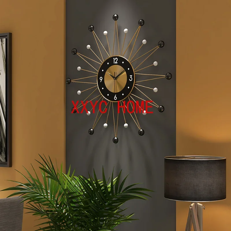 Simple Living Room Wall Clock Home Creative Watch Hotel Lobby Decoration Iron Art Silent Sweep Seconds