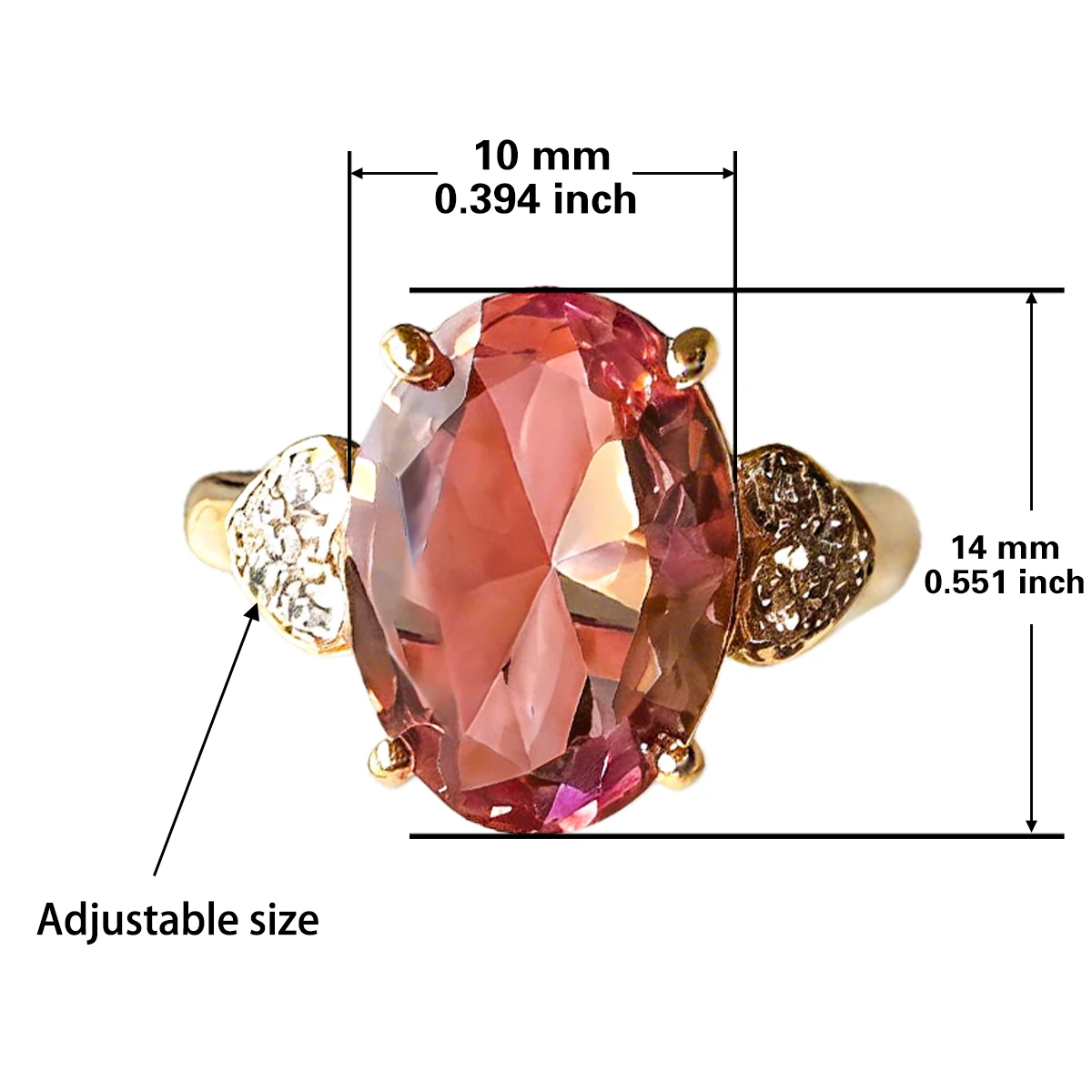 Sultanite Copper Ring for Women – Oval Cut Rectangular Cut Color Changing Gemstone Ring Changes Hue Under Sun/LED/Candlelight