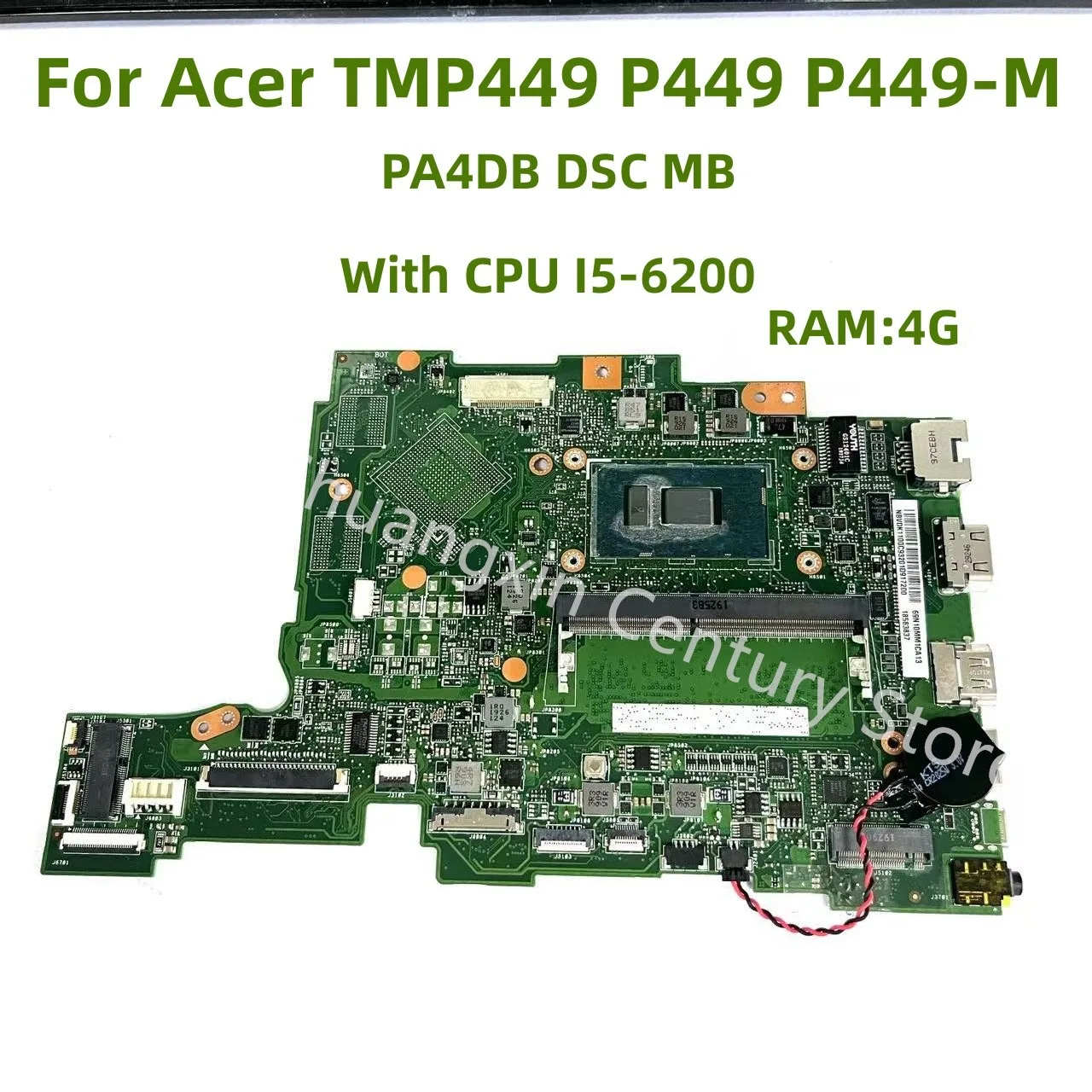 

PA4DB DSC MB motherboard suitable for For Acer TMP449 P449 P449-M laptop with CPU: I5-6200U RAM: 4G 100% test OK shipment