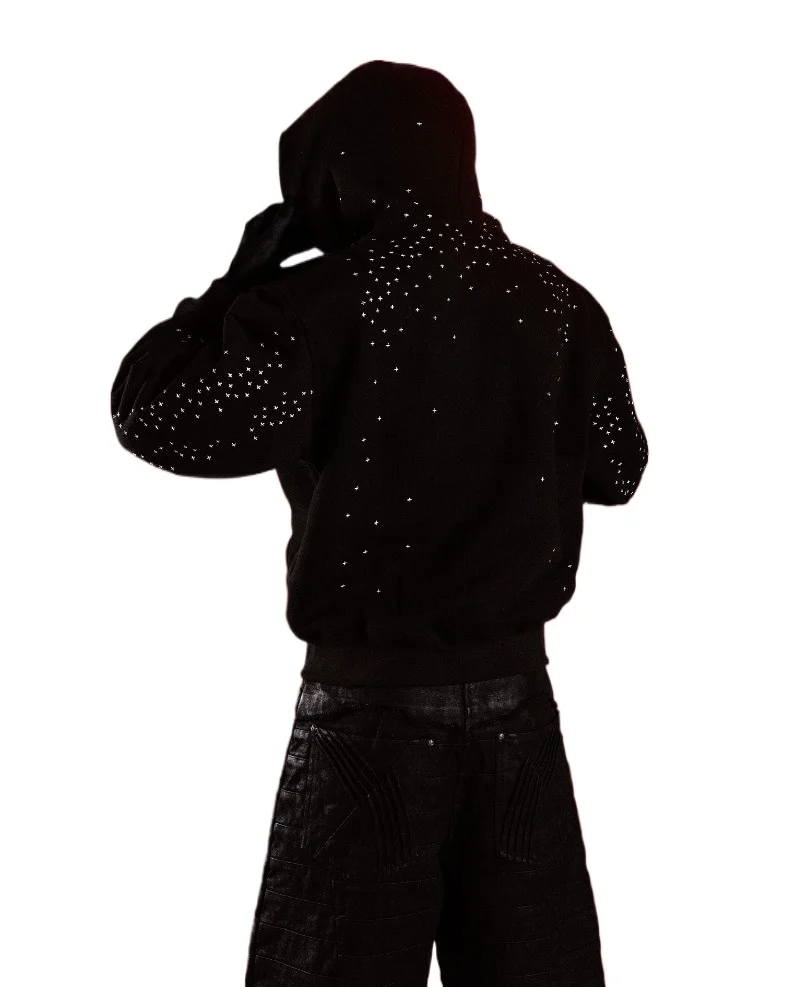 

Y2k Retro Star Zip Up Hoodie Gothic Oversized Loose Black Hoodie Streetwear Harajuku Casual Sweatshirt Women Men Vintage Clothes