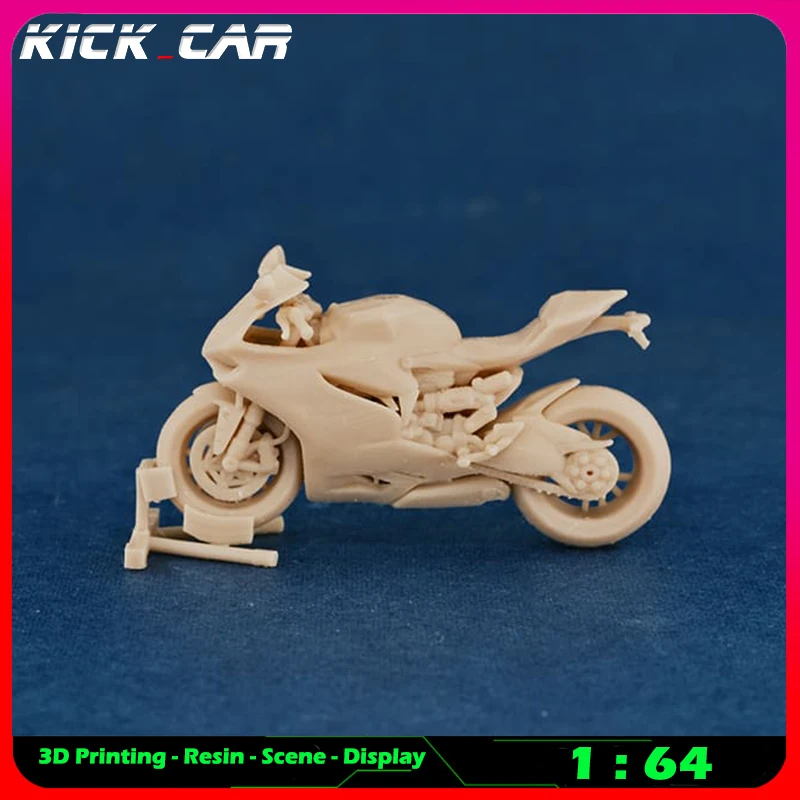 Kicarmod 1/64 Motorrad (ohne Jiffy-Ständer) Modellauto Diorama ungefärbtes Harz Garage Szene Dekoration Simulation Szene Spielzeug – Detail 17