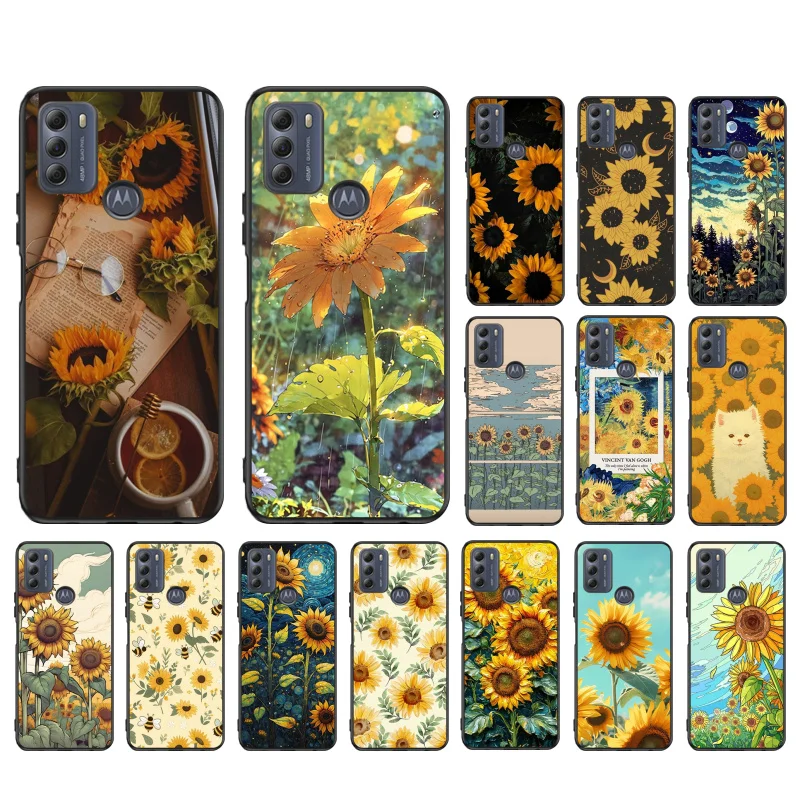 Sunflower Phone Case For Motorola G84 G22 G32 G34 G52 G10 G20 G30 G60 G60S G13 G50 G54 G62 G53 G72 G85 G24 Power