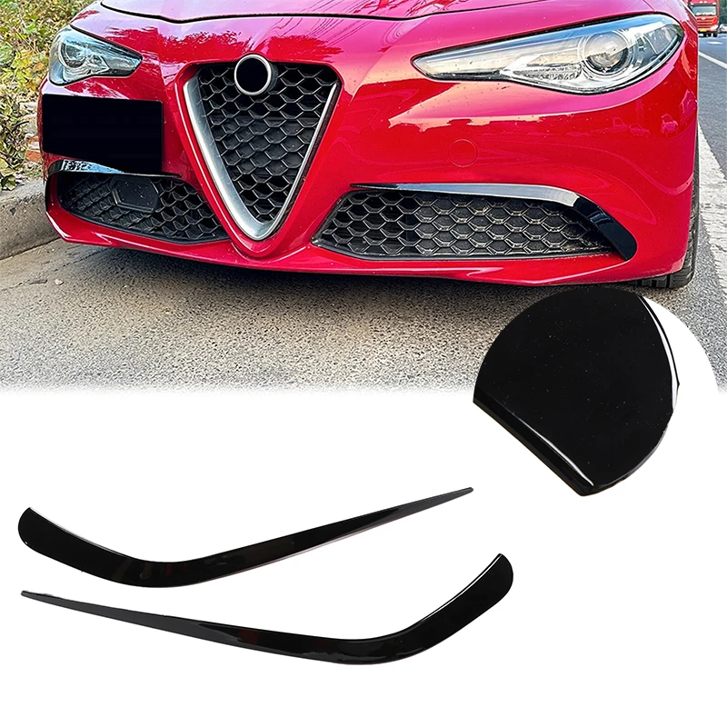 

For Alfa Romeo Giulia 2017-2020 Car Body Kits ABS black Car Front Grille Bumper Side Air Intake Vent Decoration Cover Trim
