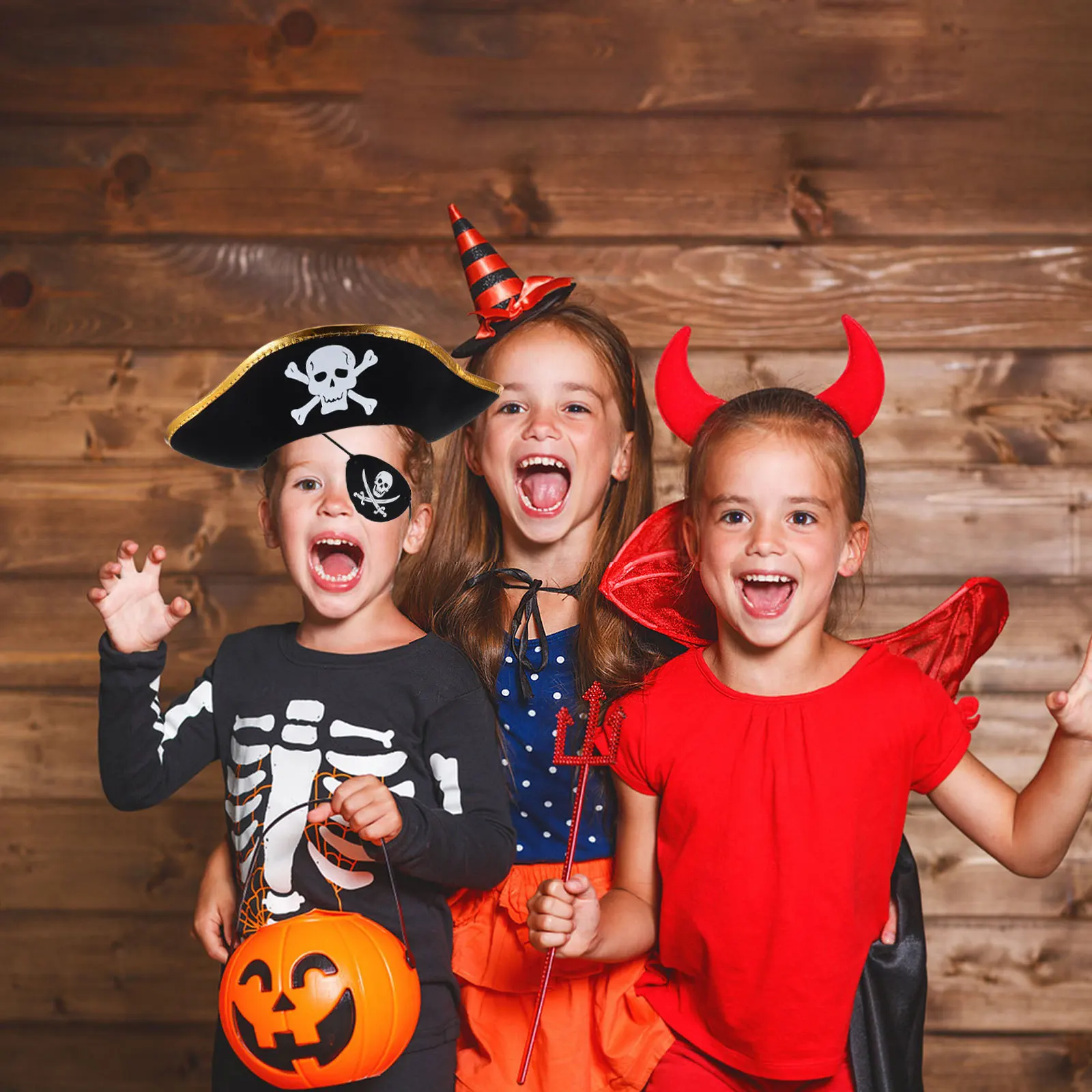 2Pcs Pirate Accessories Set Hat Eye Patch Skull Design for Cosplay Masquerade Party Halloween Costume