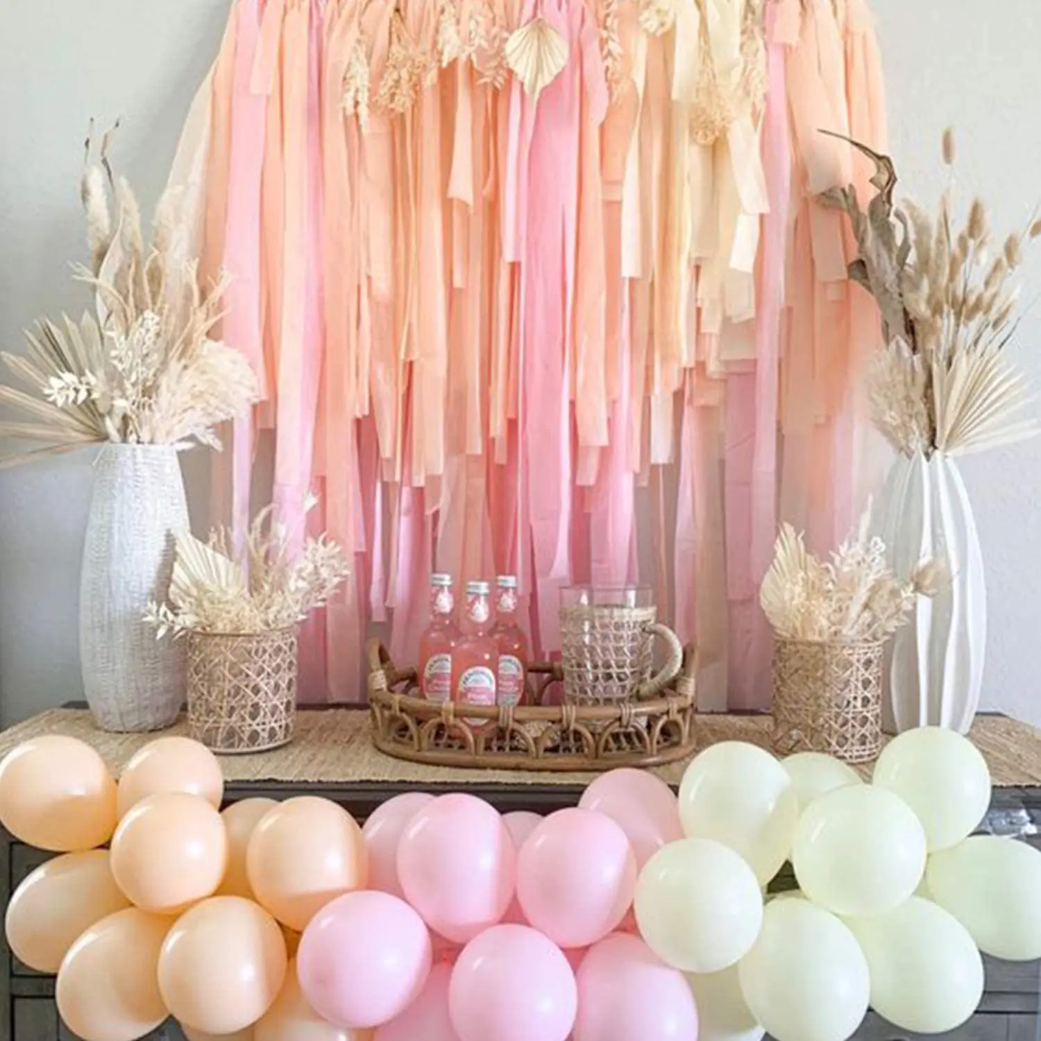 6pcs/Set 4.5cm*25m Colorful Crepe Paper Streamer Garland Photography DIY Birthday Party Wedding Baby Shower Background Decor
