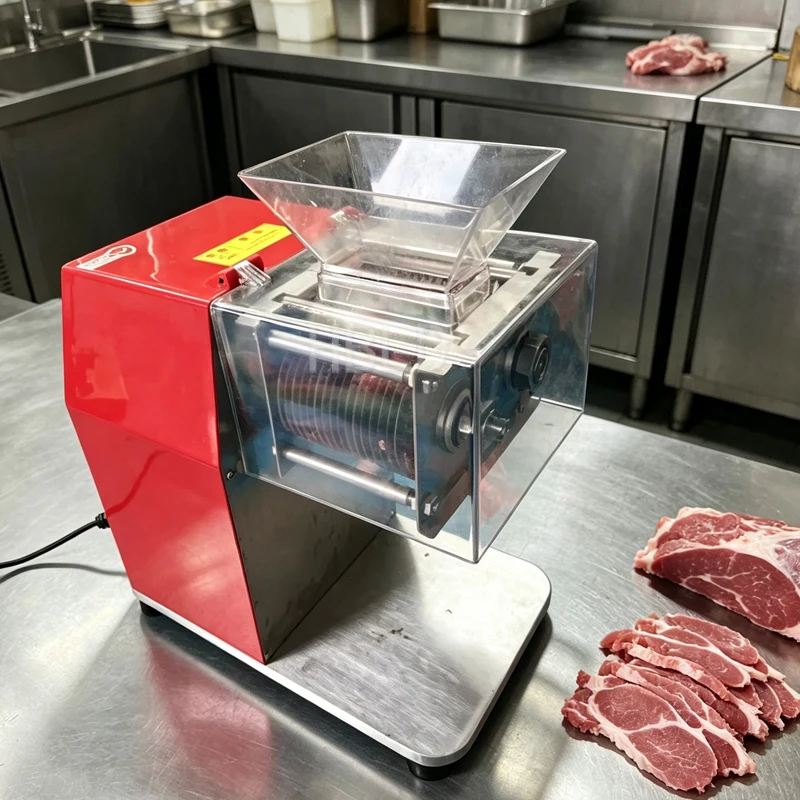Electric Fresh Meat Cutter, Commercial Shredding Machine, Meat Strip Slicer For Butcher Processing