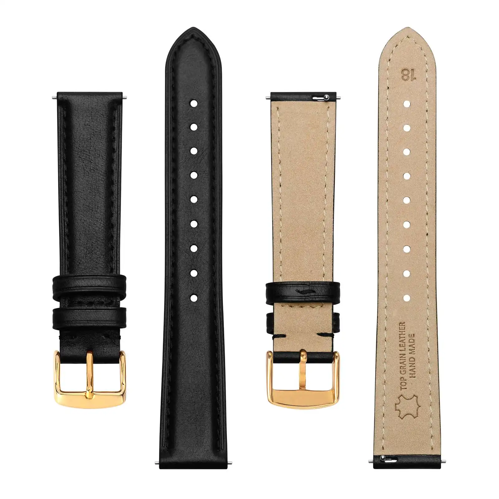 BISONTRAP Calfskin Leather Watch Strap,14mm 15mm 16mm17mm 18mm 20mm Quick Release Replaceable Band, for Women Watches