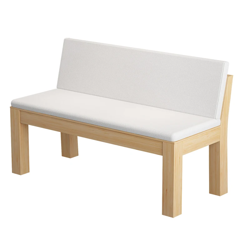 Solid wood backrest sofa chair soft bag seat cushion living room leisure chair double log stool