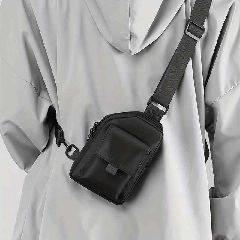 Men\'s Chest Bag Fashion Small Canvas Shoulder Crossbody Bags Male Mini Cloth Sling Sport Cross Phone Men Handbag