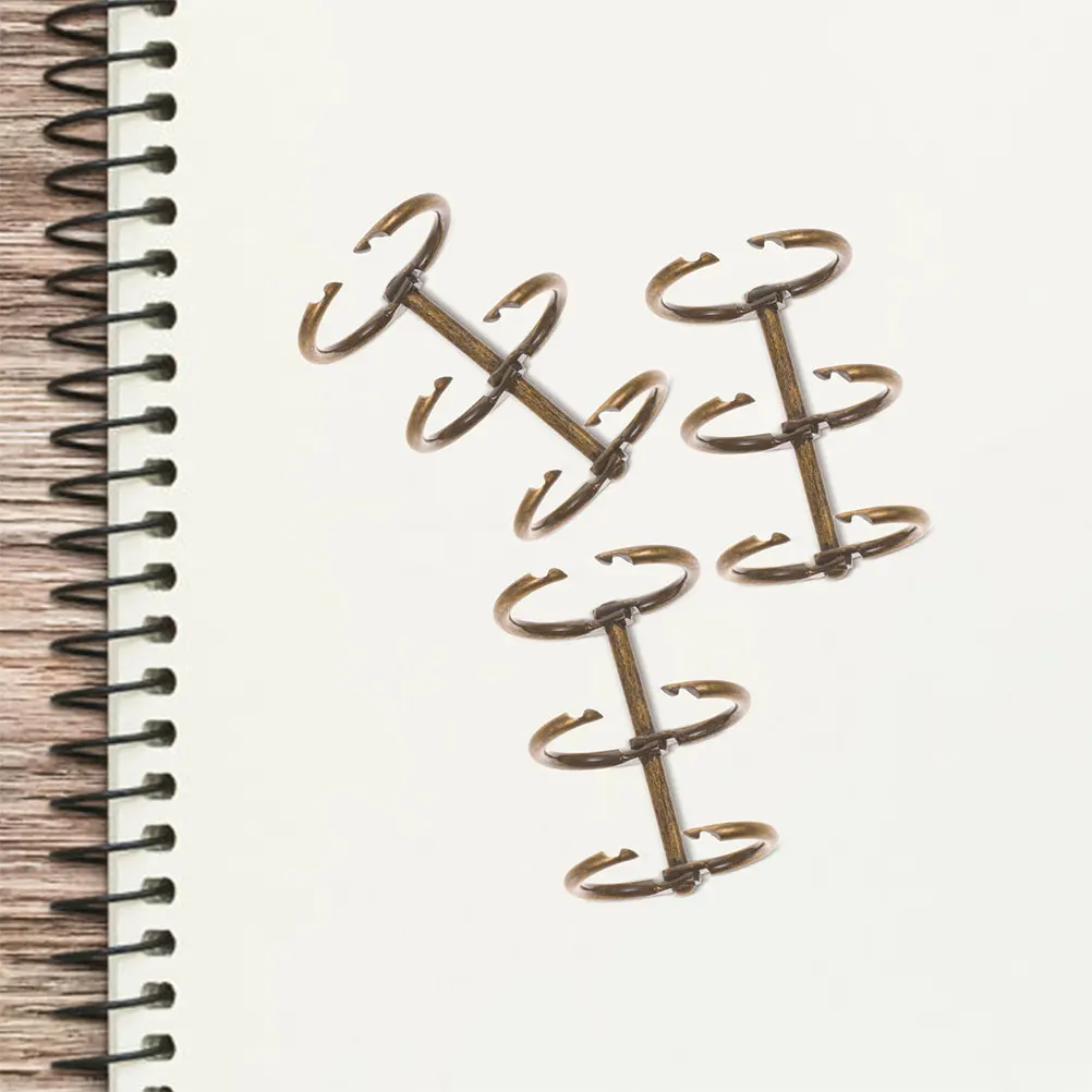 

10PCS Metal Rings Notebook Stationery File Binder Student Loose Leaf Notepad Clip Ring Three-hole Book Ring Snap