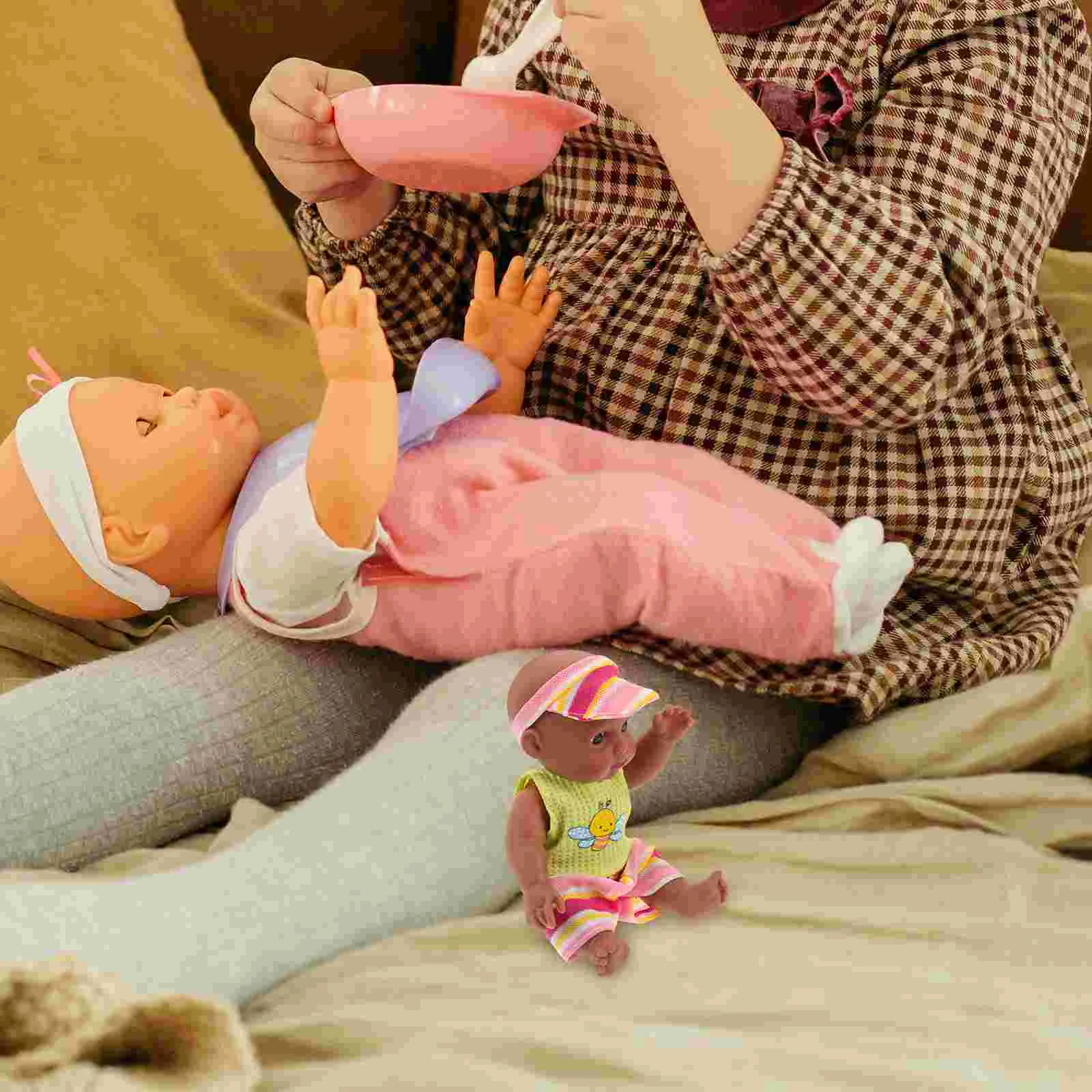 محاكاة دمى الأطفال حديثي الولادة الصبي ألعاب سوداء طفل سيليكون كامل الجسم المطاط الناعم