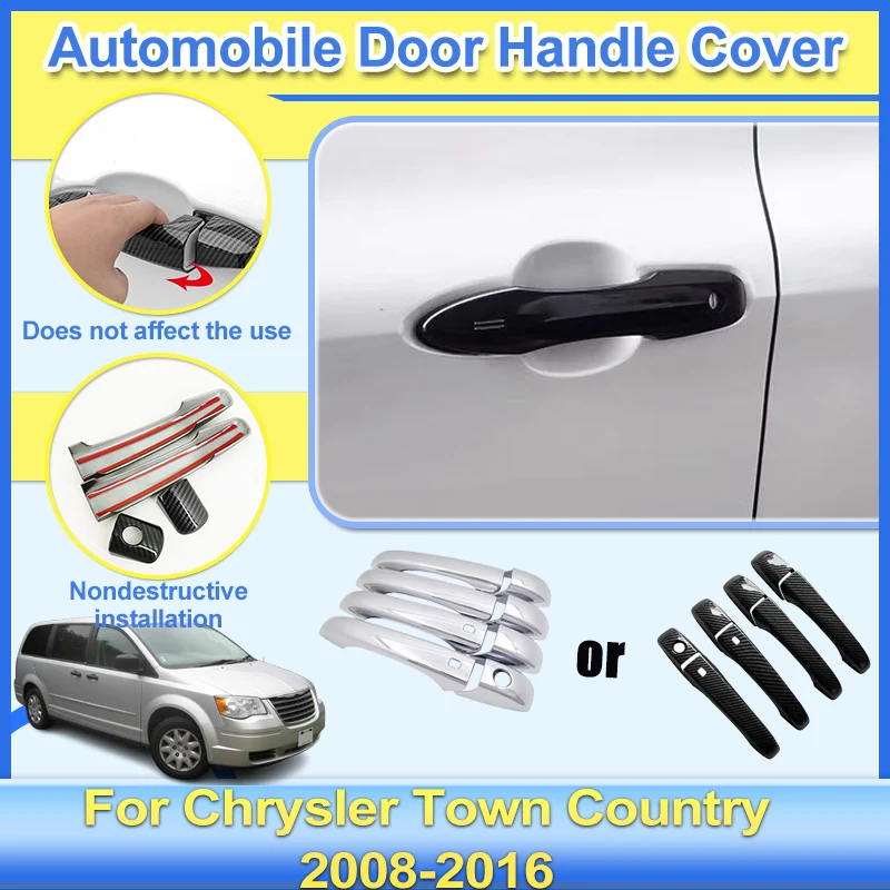 

Чехлы на дверные ручки автомобиля для Chrysler Town Country Tuning Lancia Grand Voyager 2008-2016, внешняя стильная наклейка, автомобильные аксессуары