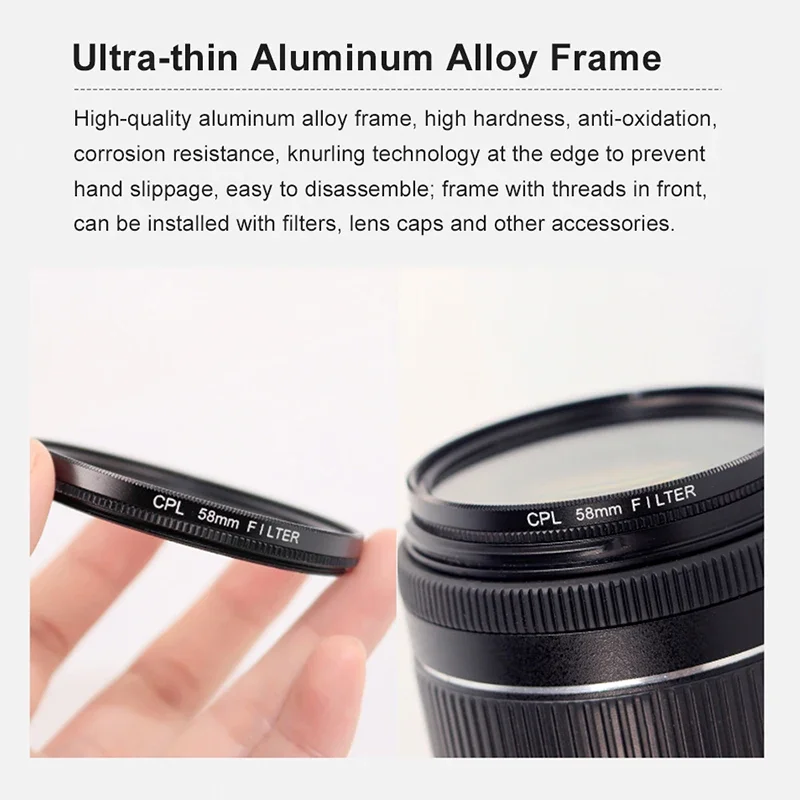Filtre polarisant CPL MRC CPL 37 39 40.5 43 46 49 52 55 58 62 67 72 77 82 86 95 105mm filtre polarisant circulaire multicouche