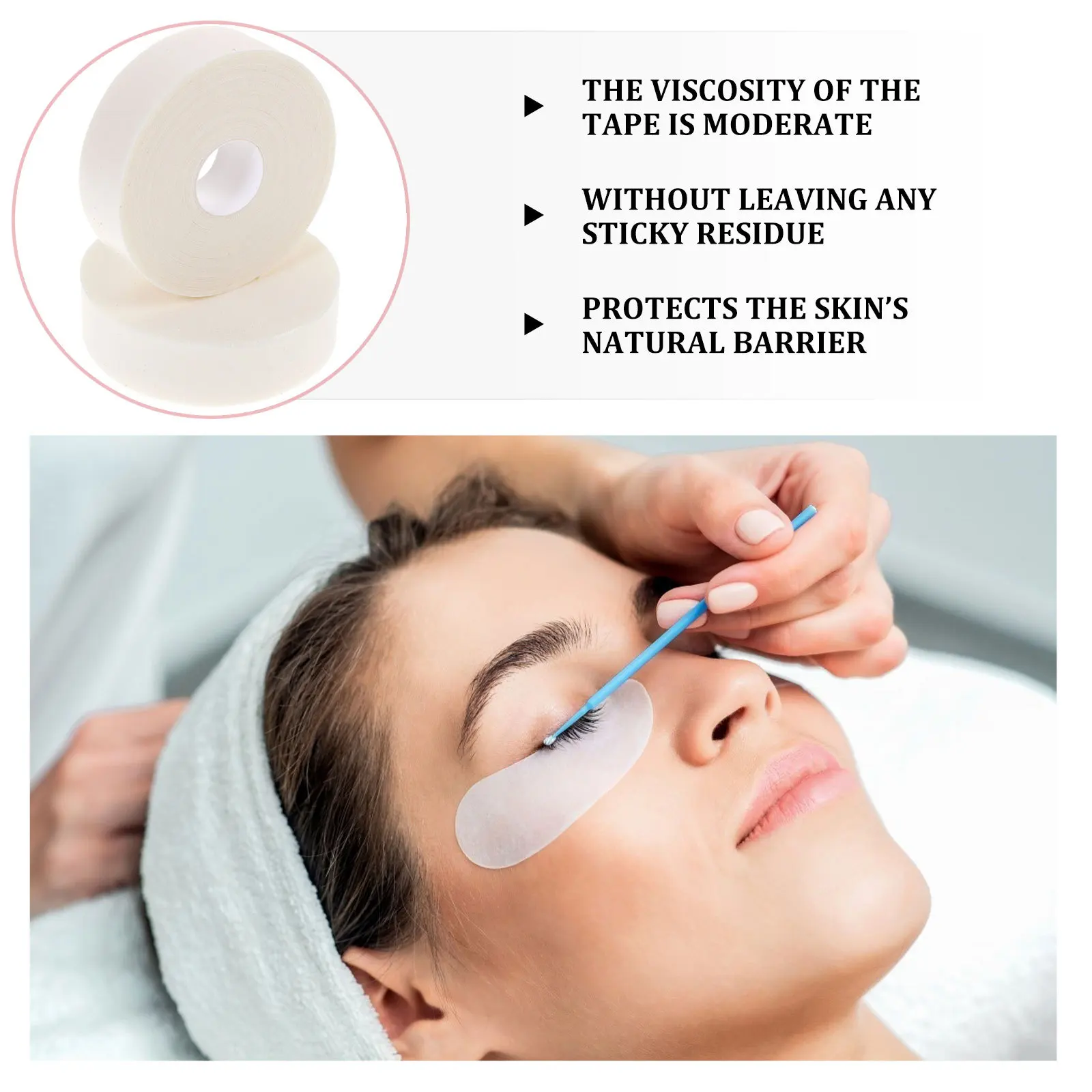 

2Pcs Eyelash Grafting Isolation Tape Breathable Soft Foam Patches Easy Peel Adhesive Tape for Upper Lower Lash Extension