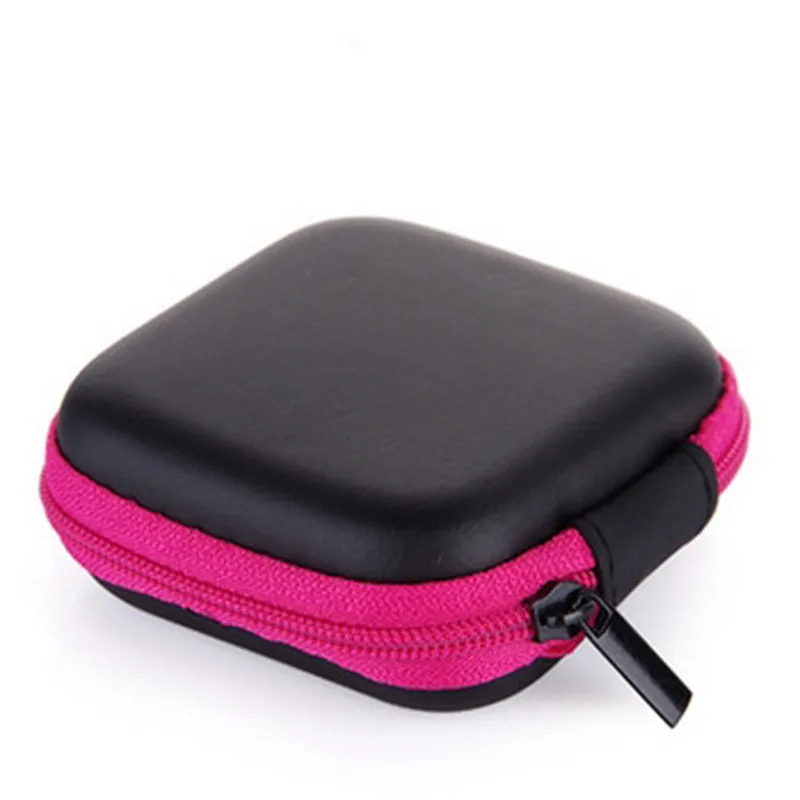 Portable Mini Storage Bag Zipper Headphones Box In-ear Earphone Cases EVA Square Earbuds Headset Carry Pouch Bags