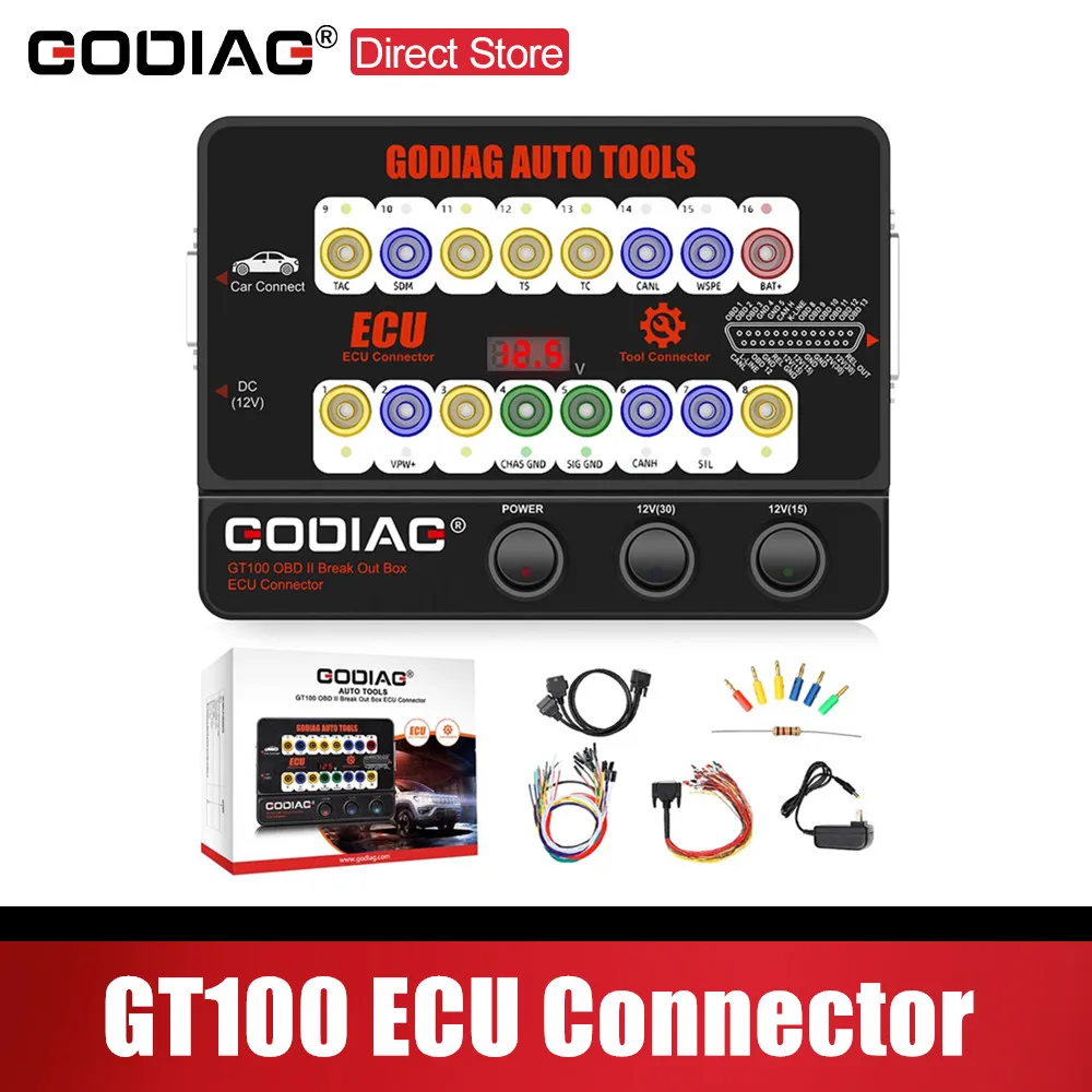 

GODIAG GT100 OBDII 16-контактный детектор протокола Разъем ECU OBDII Разрывная коробка