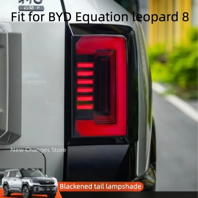 For BYD Denza B8 2025 2026 Car Rear Headlights Protective Cover Tail Lampshade Smoked Black Refit Accessories