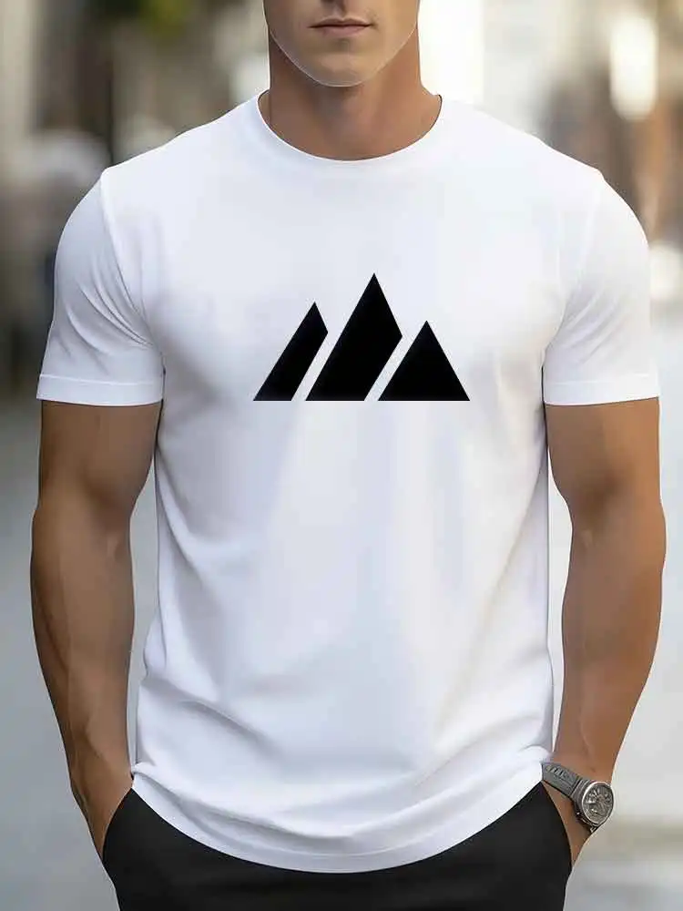 2026 New Men's Sport T-Shirt, Black Jumping Panther Print, Breathable Short Sleeve Casual Daily Wear T-Shirt