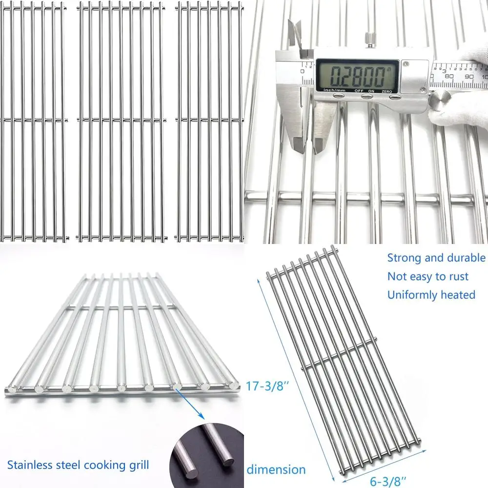 

Stainless Steel 17-3/8 5-Grid Broil King Baron 540,590,590-S, Huntington 6133-84, 6133-87, 6130-54, 6130-57, Broil-Mate 7130-64,