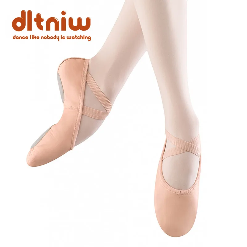 Brand Dames Schoenen Genuine Leather Professional Dancing Shoe Soft Girl Women Full Split Sole Pink Wholesale Ballet Dance Shoes