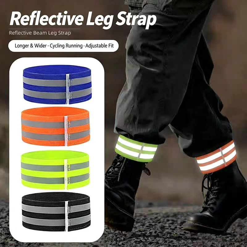 Reflective Elastic Armband Wristband Adjustable Safety Strap For Cycling Running Outdoor Sports Ankle Belt