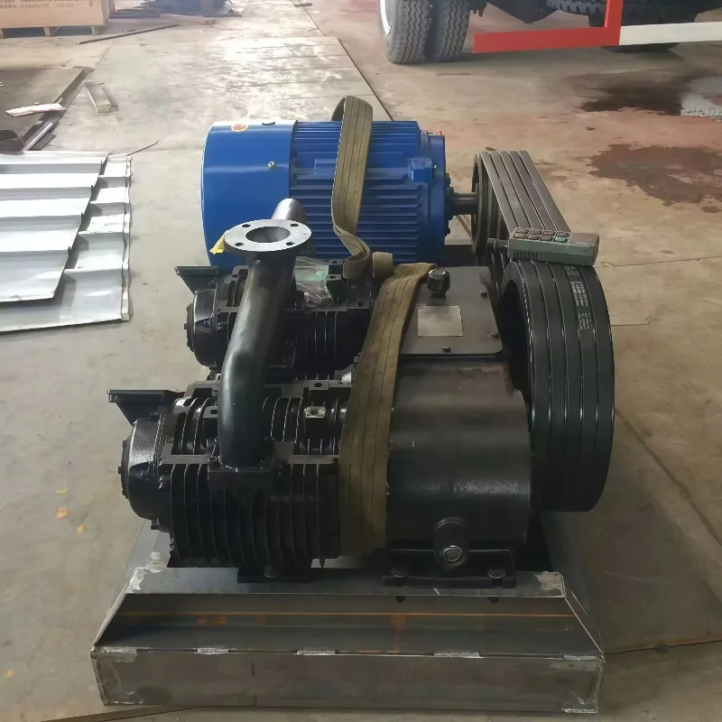 Chinese-made Lubricated Portable Double-Cylinder Air Cooled Motor-Driven Air Compressor for Powder Unloading