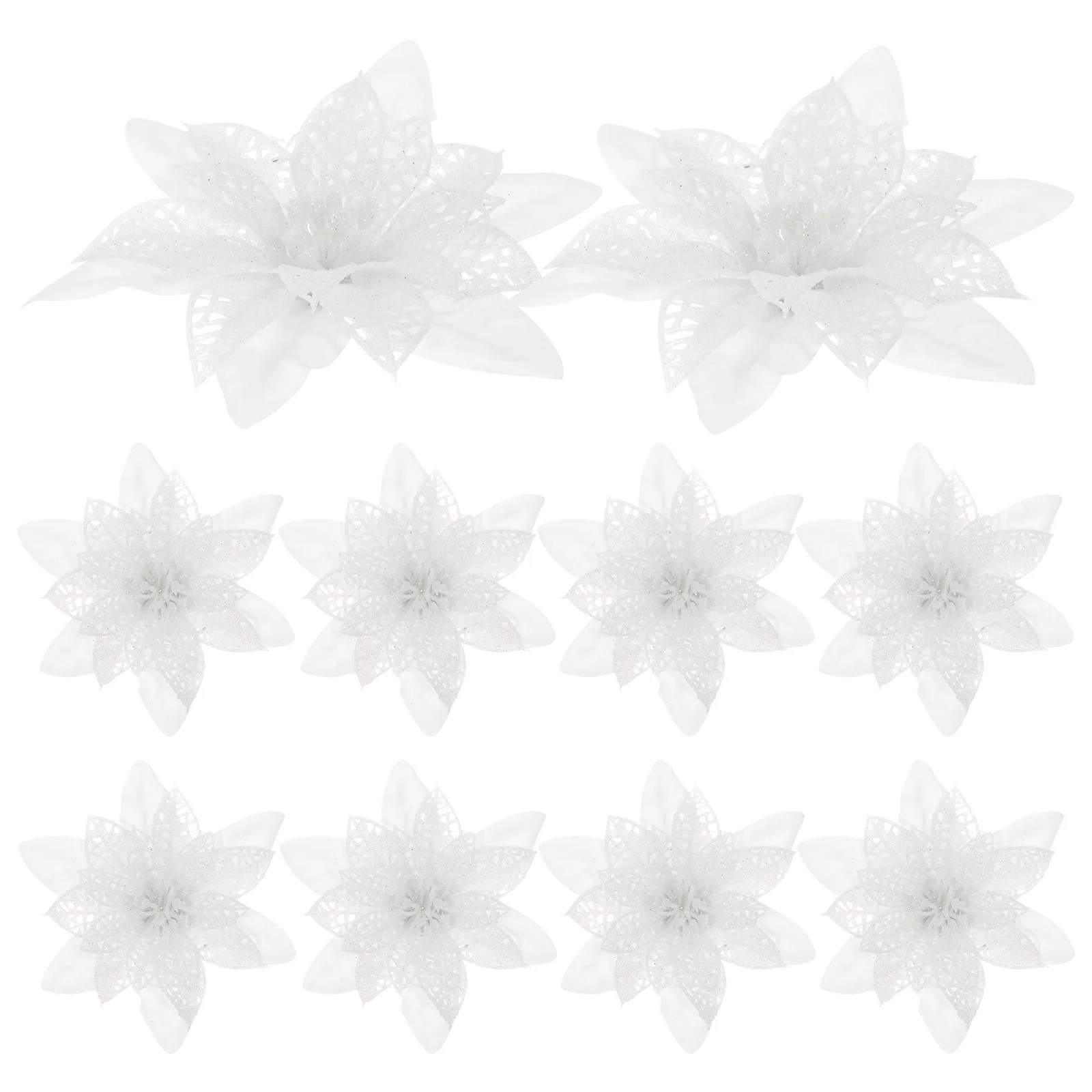 

12 Pcs Artificial Flowers Decoration Poinsettia Poinsettiapoinsettia Chrristmas Decorative