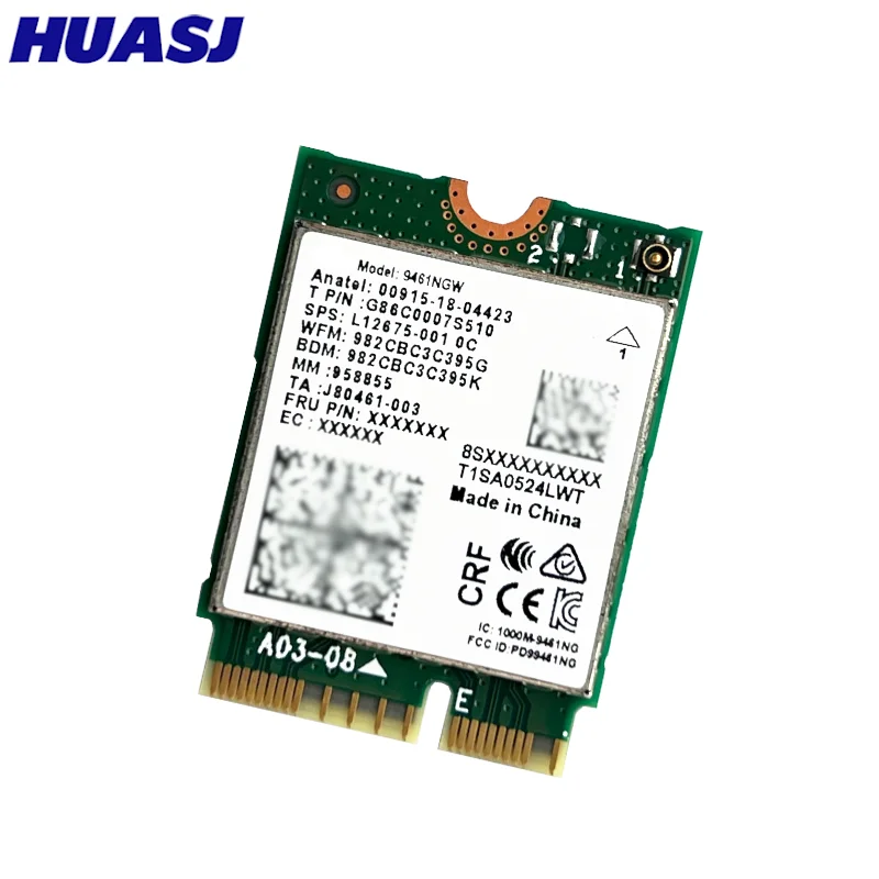 9461NGW WiFi Card AC 9461 2.4G/5G Dual Band 802.11AC M2 Key E CNVI Bluetooth 5.0 Wireless Adapter