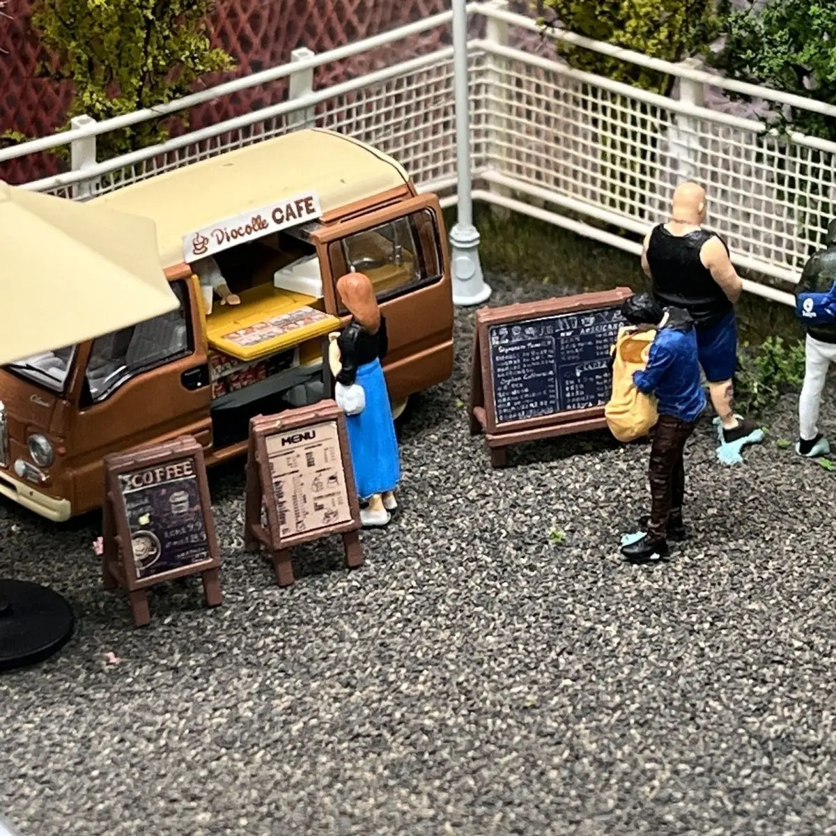 1/64 مقهى مقهى مقهى بار لافتات معلومات القائمة مجلس نموذج المشهد مخصص طاولة رمل مصغرة