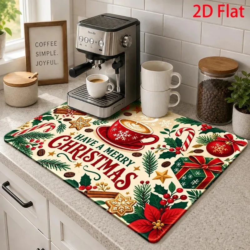 Kitchen Counter Mat Season Of Thanks Pumpkin Cranberry Tableware Drainer Autumn Harvest Cushion