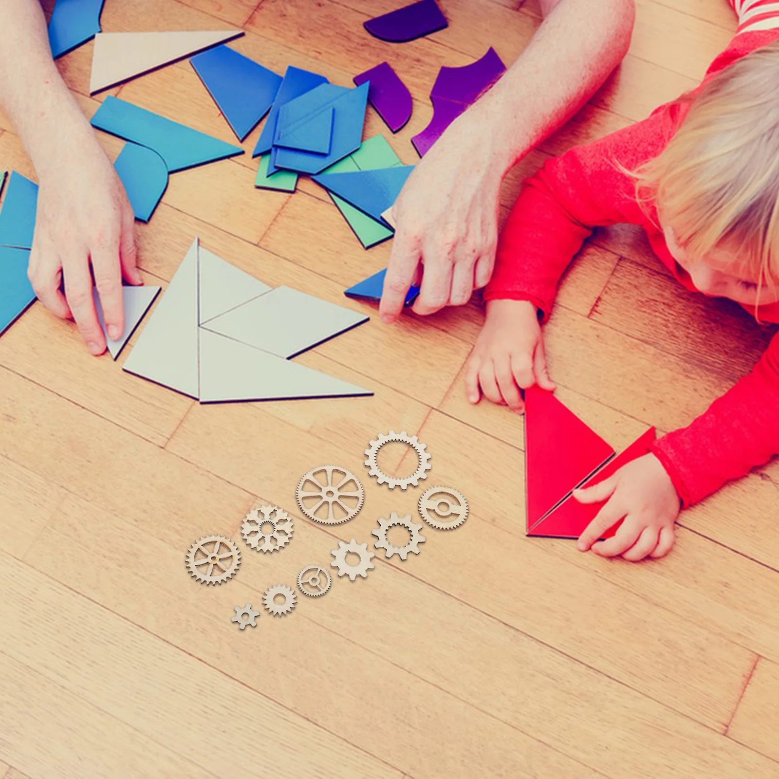 

50pcs Wooden Gear Craft Assorted Sizes Diy Decorative Accessories For Kids Handmade Art Projects Scrapbooking Wall Hanging