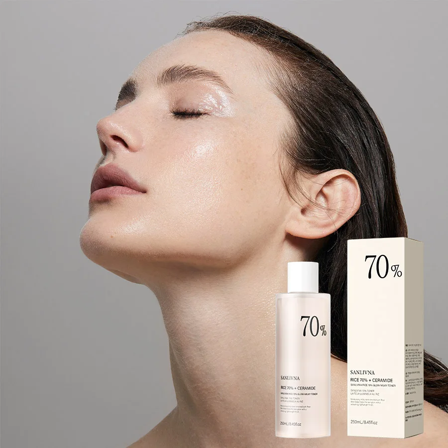 Rice Toner 70% Serum z ekstraktem ryżowym z niacynamidem, pianka oczyszczająca ryż, głębokie oczyszczanie, nawilżacz do skóry suchej, zestaw do pielęgnacji skóry