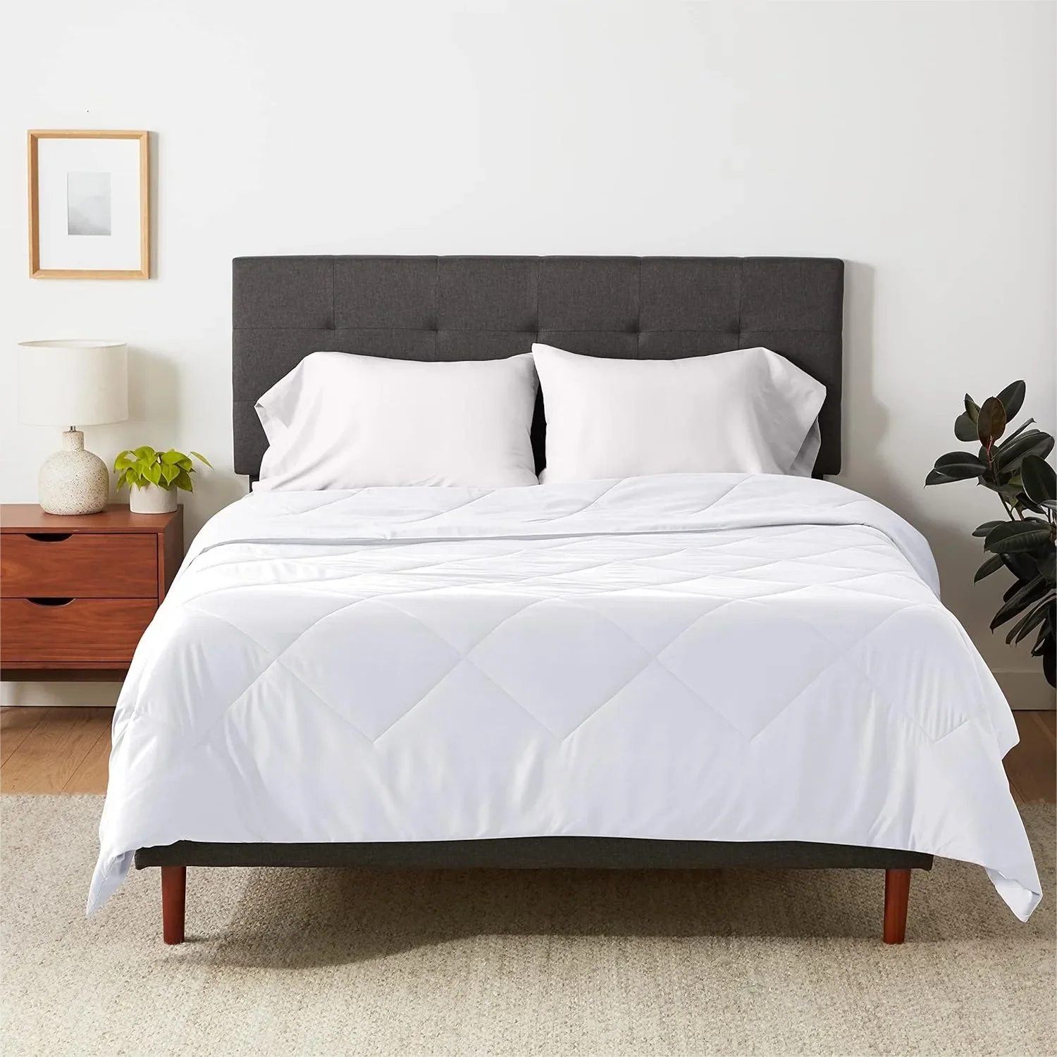 

Reversible Lightweight Microfiber All Season Comforter Blanket Full Queen White
