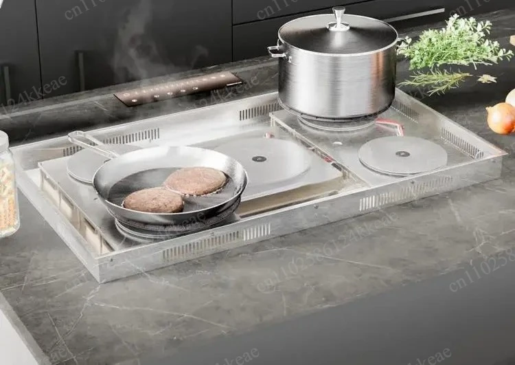 Invisible Induction Cooktop Six Stoves Hidden Under Granite Marble Countertop Built-in Type 6 Burners